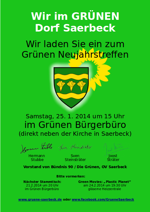 Grünes Neujahrstreffen am 25.1.2014